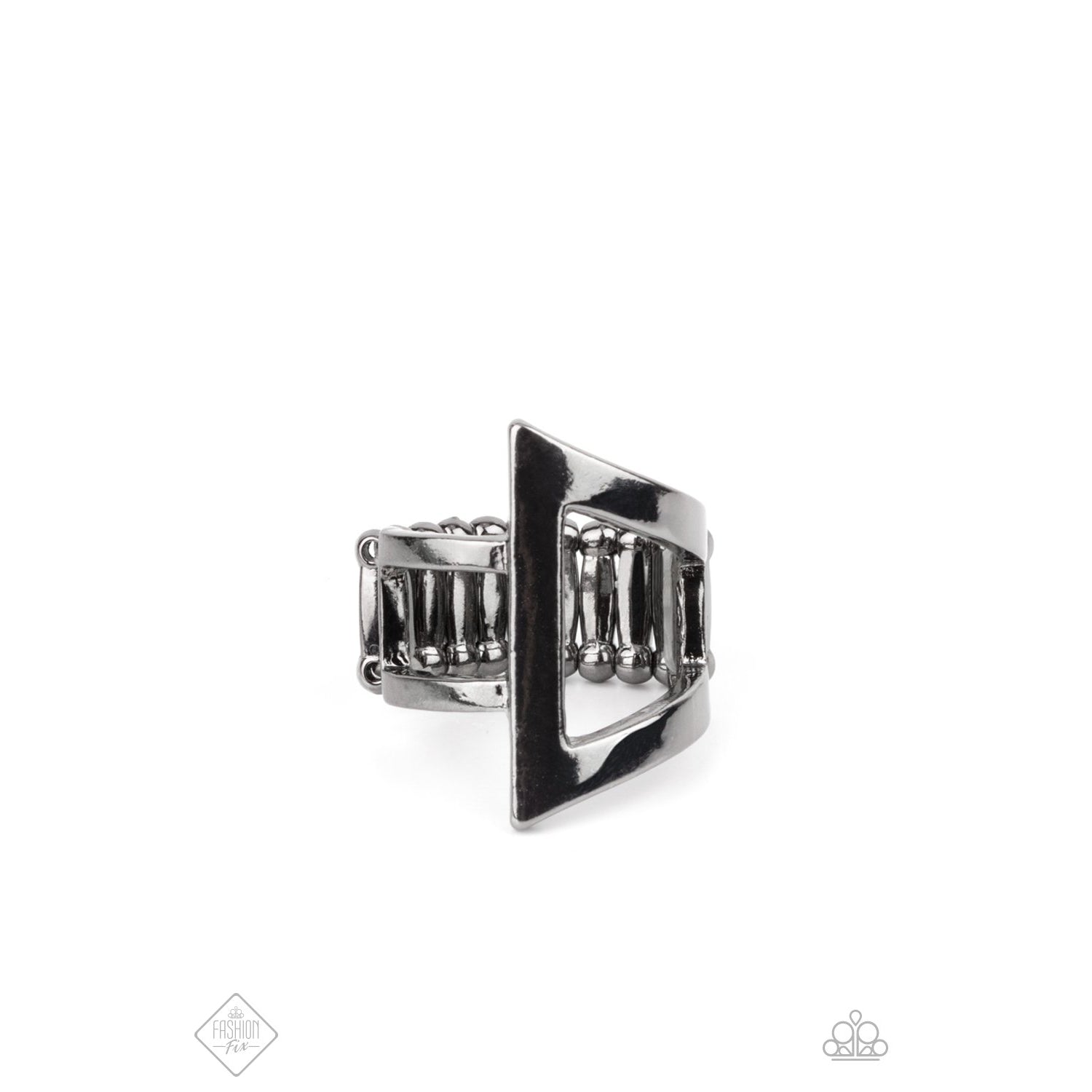 Rebel Edge - Black Gunmetal Ring- Paparazzi Accessories - GlaMarous Titi Jewels