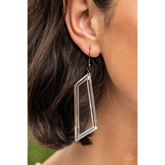 The Final Cut - Black Acrylic Earrings- Paparazzi Accessories - GlaMarous Titi Jewels