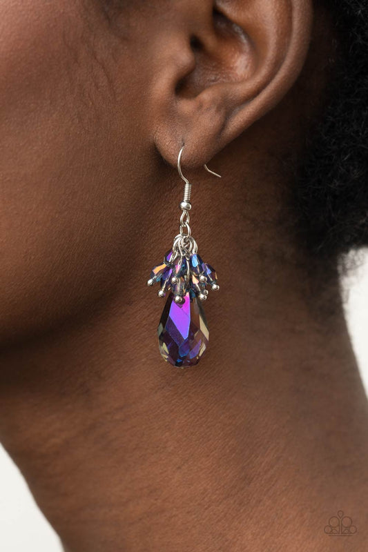 Well Versed In Sparkle - Purple Oil Spill Earrings - Paparazzi Accessories - GlaMarous Titi Jewels