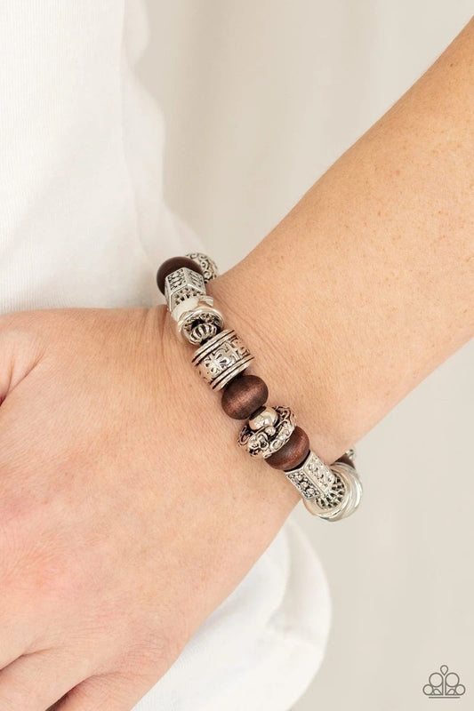 Exploring The Elements- Brown Bracelet- Paparazzi Accessories - GlaMarous Titi Jewels