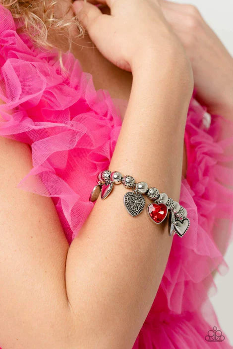 Paparazzi Charming Crush ♥ Red Bracelet ♥ Life of the Party January 2023 - GlaMarous Titi Jewels