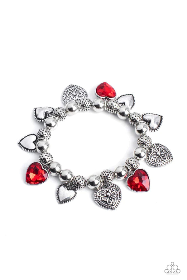 Paparazzi Charming Crush ♥ Red Bracelet ♥ Life of the Party January 2023 - GlaMarous Titi Jewels