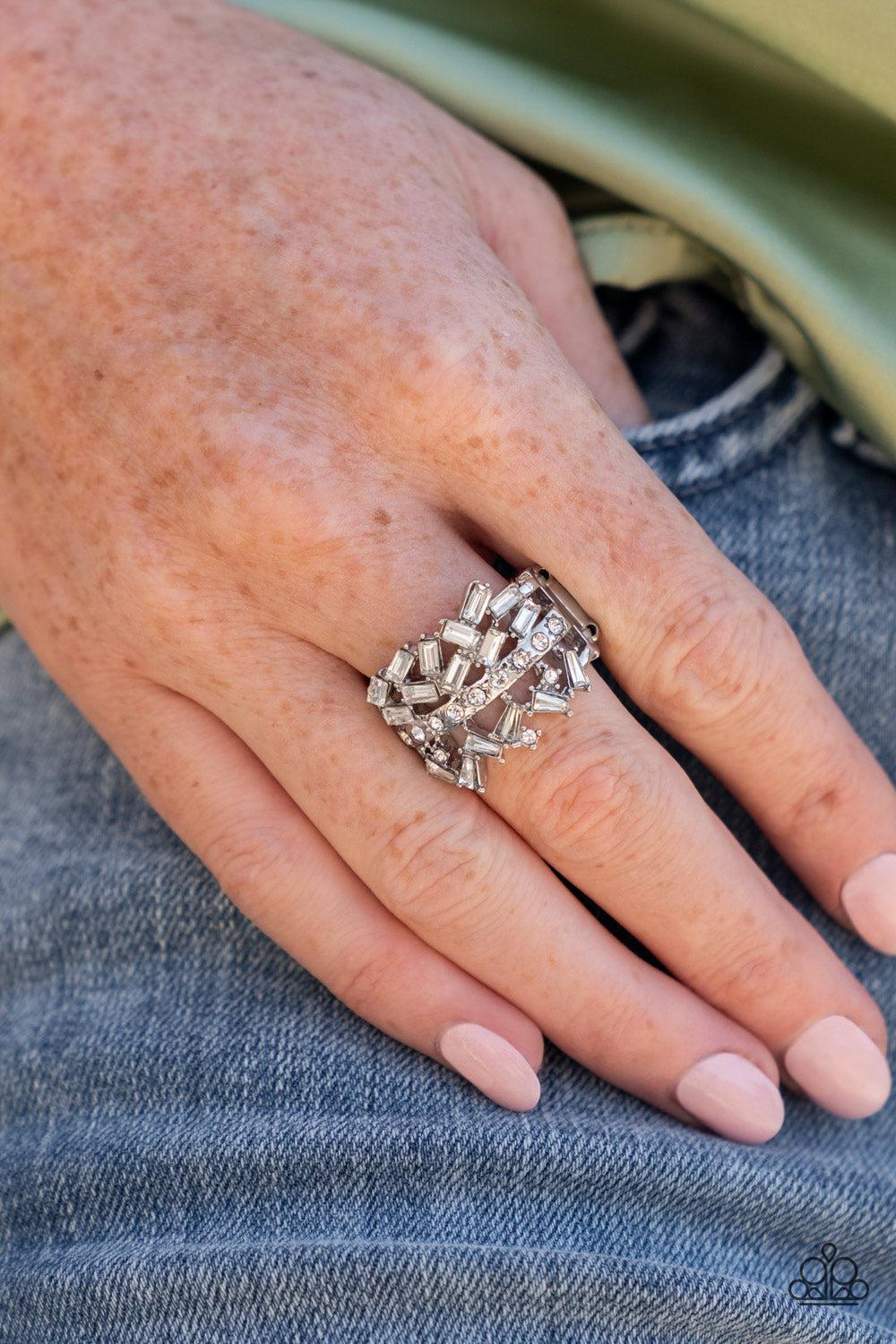 Scattered Sensation ♥ April 2022 Life of the Party White Ring ♥ Paparazzi Accessories - GlaMarous Titi Jewels