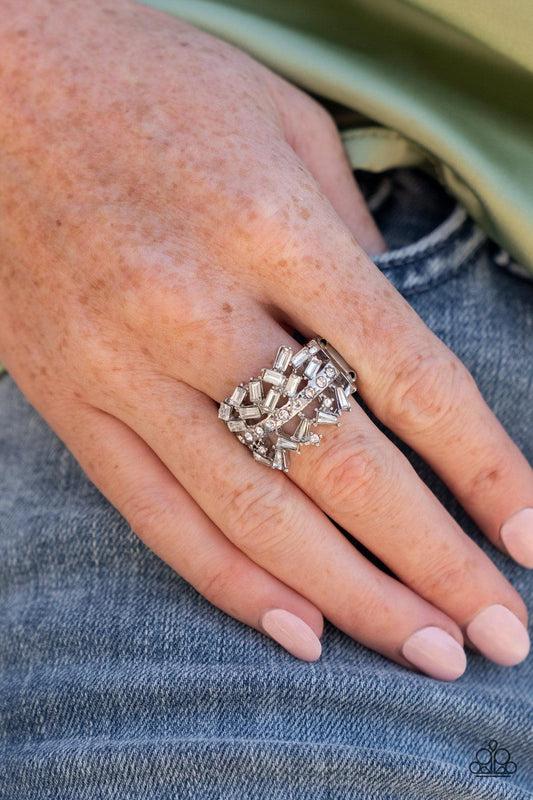 Scattered Sensation ♥ April 2022 Life of the Party White Ring ♥ Paparazzi Accessories - GlaMarous Titi Jewels